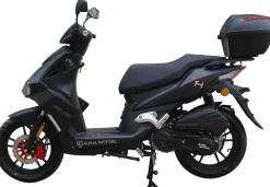 Alpha Motors Motorroller Mustang FI 125 ccm 85 kmh EURO 5+ mattschwarz inkl. Topcase
