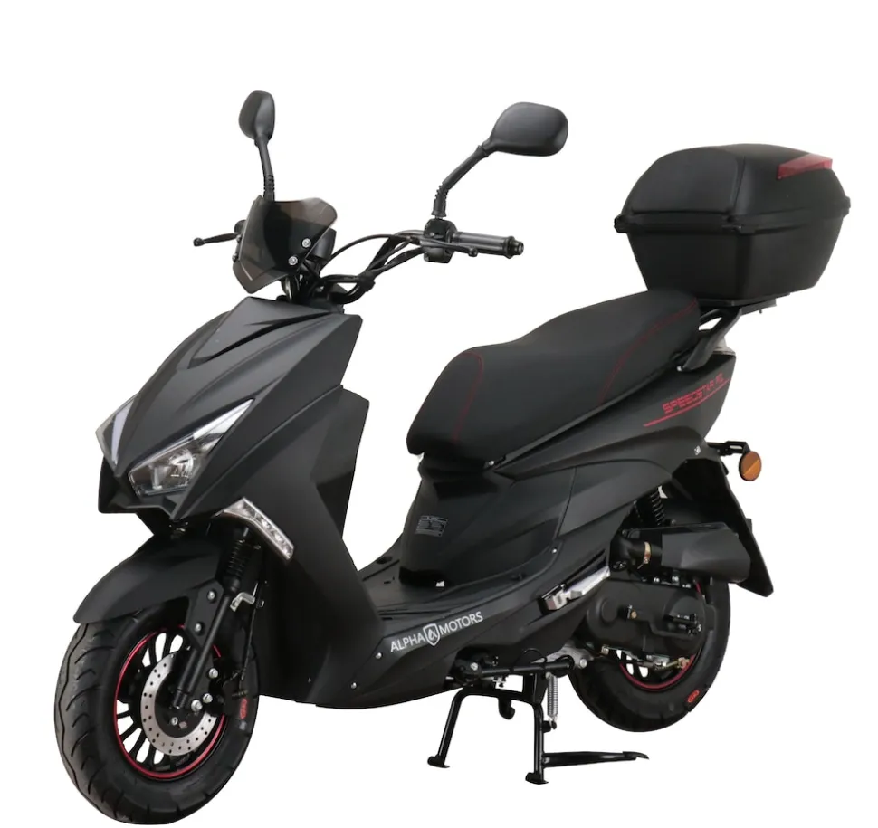 Alpha Motors Motorroller Speedstar FI 50 ccm 45 km/h EURO 5 mattschwarz inkl. Topcase