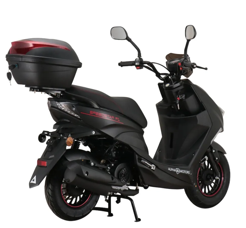 Alpha Motors Motorroller Speedstar FI 50 ccm 45 km/h EURO 5 mattschwarz inkl. Topcase