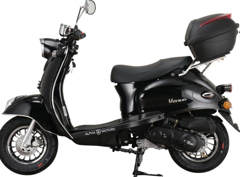 Alpha Motors Motorroller Venus 50 ccm 45 km/h EURO 5 schwarz inkl. Topcase