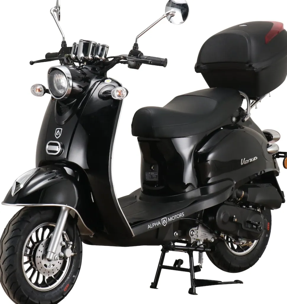 Alpha Motors Motorroller Venus 50 ccm 45 km/h EURO 5 schwarz inkl. Topcase