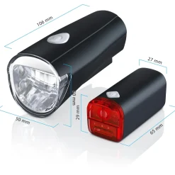 Aplic LED Fahrradlampen Set mit Front & Rücklicht StVZO zugelassen / Energiesparend / 30 Lux
