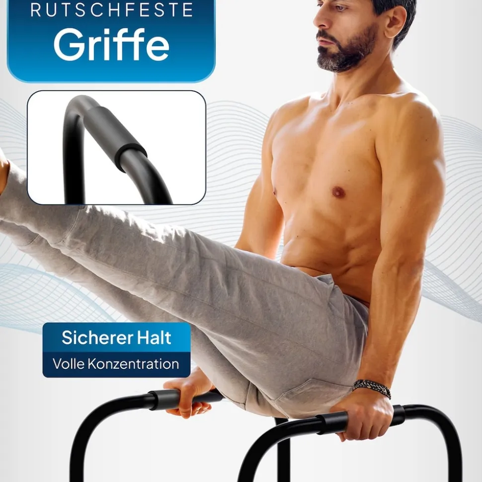 ArtSport Dip Barren - Dip Station bis 500 kg - Liegestützgriffe - verstellbar - Push Up Bar Schwarz