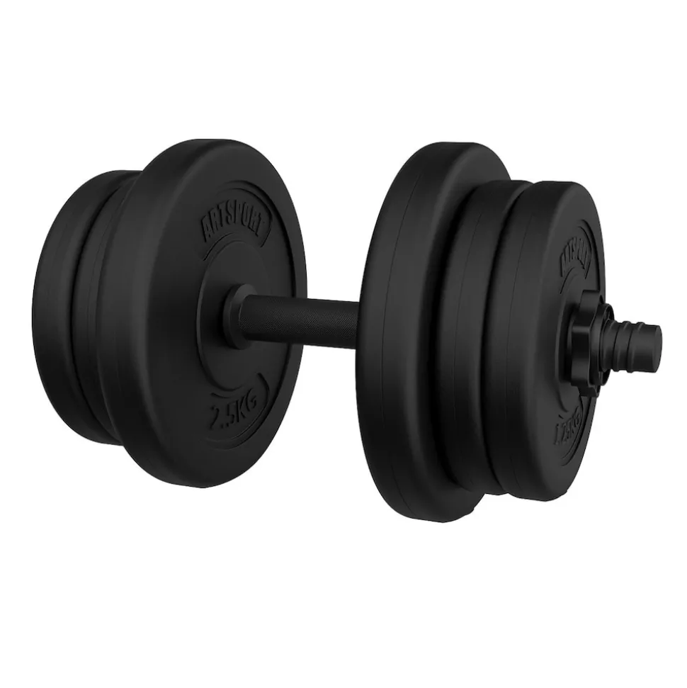 Artsport 2er Hantelset 20kg - Kurzhantel Set mit 2 Kurzhanteln, 12 Gewichte – Rutschfeste Griffe