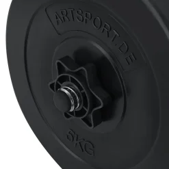 Artsport 3in1 Hantelset mit 2 Kurzhanteln, 1 Langhantel & 1 SZ Curlhantel – 12 Gewichte mit 60kg