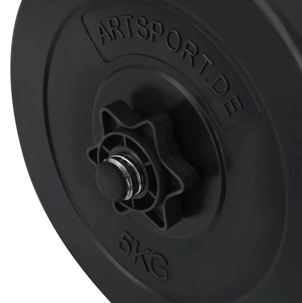 Artsport 3in1 Hantelset mit 2 Kurzhanteln, 1 Langhantel & 1 SZ Curlhantel – 12 Gewichte mit 60kg