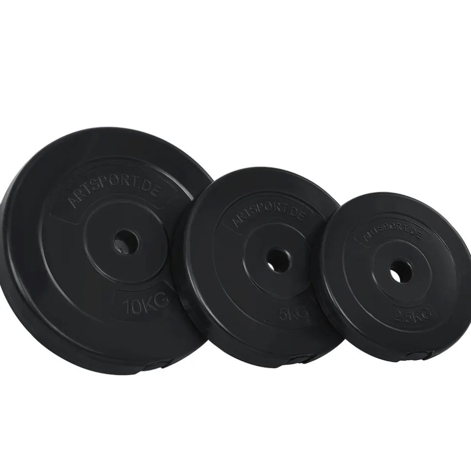 Artsport 3in1 Hantelset mit 2 Kurzhanteln, 1 Langhantel & 1 SZ Curlhantel – 12 Gewichte mit 60kg