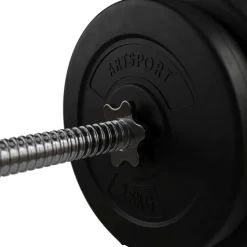 Artsport 3in1 Hantelset mit 2 Kurzhanteln, 1 Langhantel & 1 SZ Curlhantel – 12 Gewichte mit 60kg