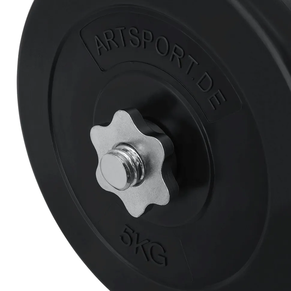 Artsport 3in1 Hantelset mit 2 Kurzhanteln, 1 Langhantel & 1 SZ Curlhantel – 12 Gewichte mit 60kg