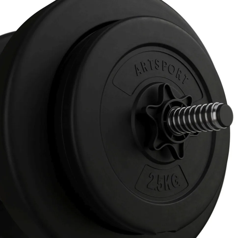 Artsport 3in1 Hantelset mit 2 Kurzhanteln, 1 Langhantel & 1 SZ Curlhantel – 12 Gewichte mit 60kg