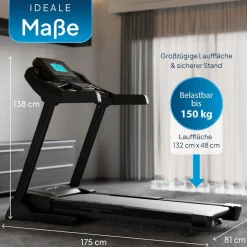 ArtSport Laufband Speedrunner 7000, 20 km/h elektrisch, klappbar mit App & MP3 – Schwarz