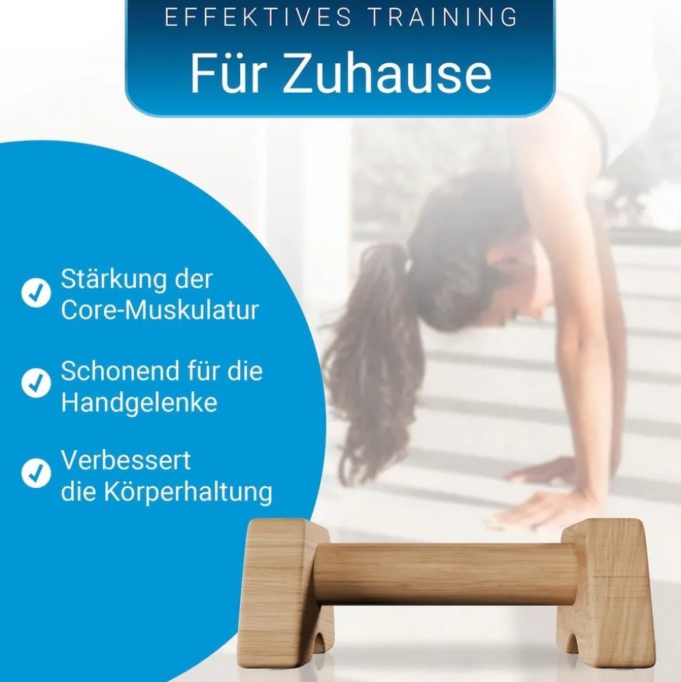 ArtSport Liegestützgriffe aus Holz M - Calisthenics, Parallettes, Liegestütz Barren, Indoor, Outdoor
