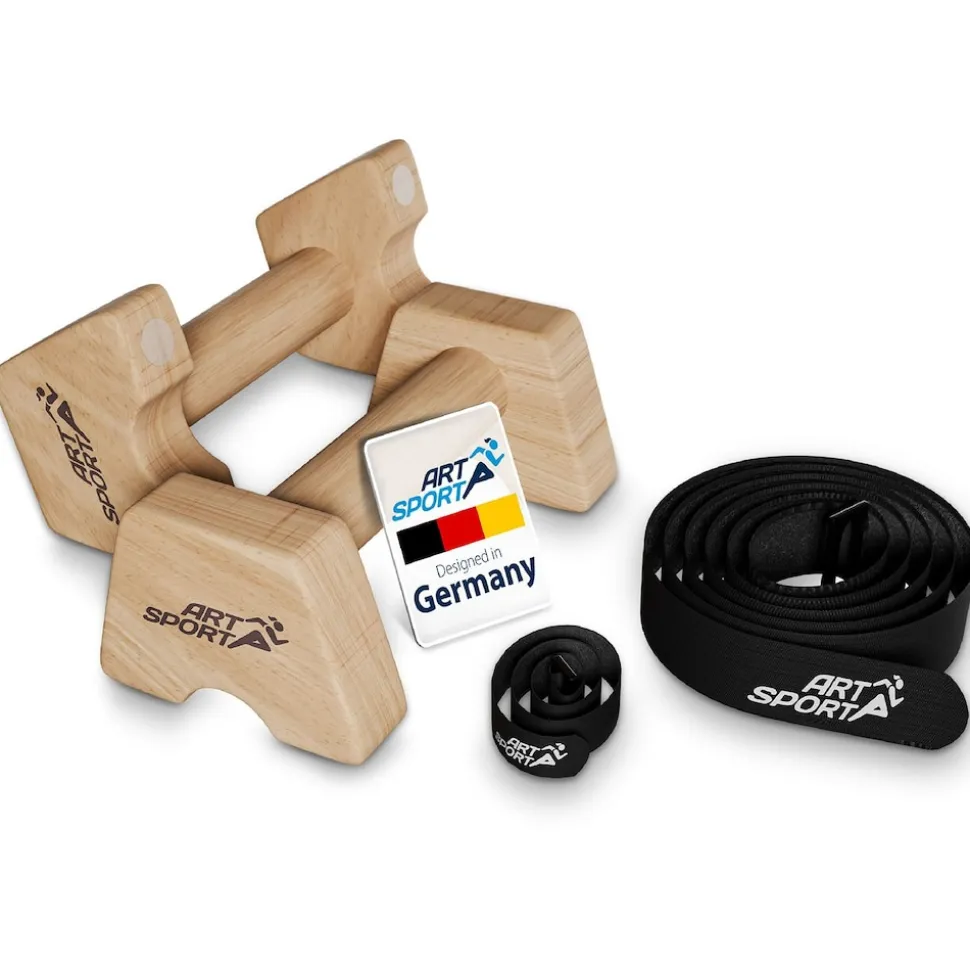 ArtSport Liegestützgriffe aus Holz M - Calisthenics, Parallettes, Liegestütz Barren, Indoor, Outdoor