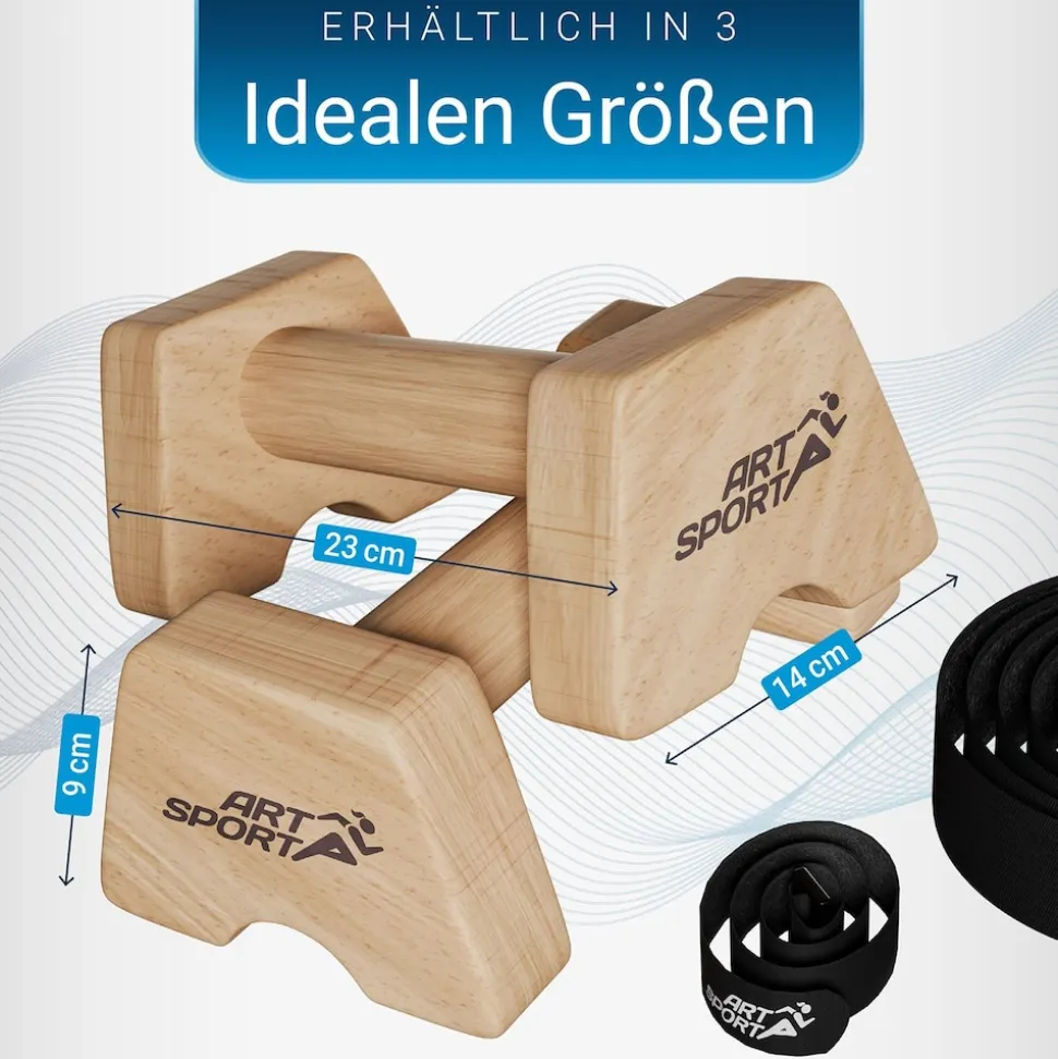 ArtSport Liegestützgriffe aus Holz M - Calisthenics, Parallettes, Liegestütz Barren, Indoor, Outdoor