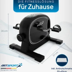 ArtSport Pedaltrainer Sportivo - leiser Heimtrainer, Fitnessgerät, Senioren, Armtrainer