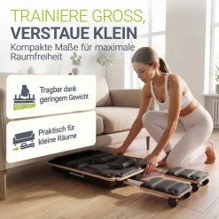 ARTSPORT® Pilates Reformer Board Movea in Schwarz - Ganzkörper-Fitnessgerät mit 6 Trainingsbändern, Mini Reformer inkl. 52 x Trainingsvideos