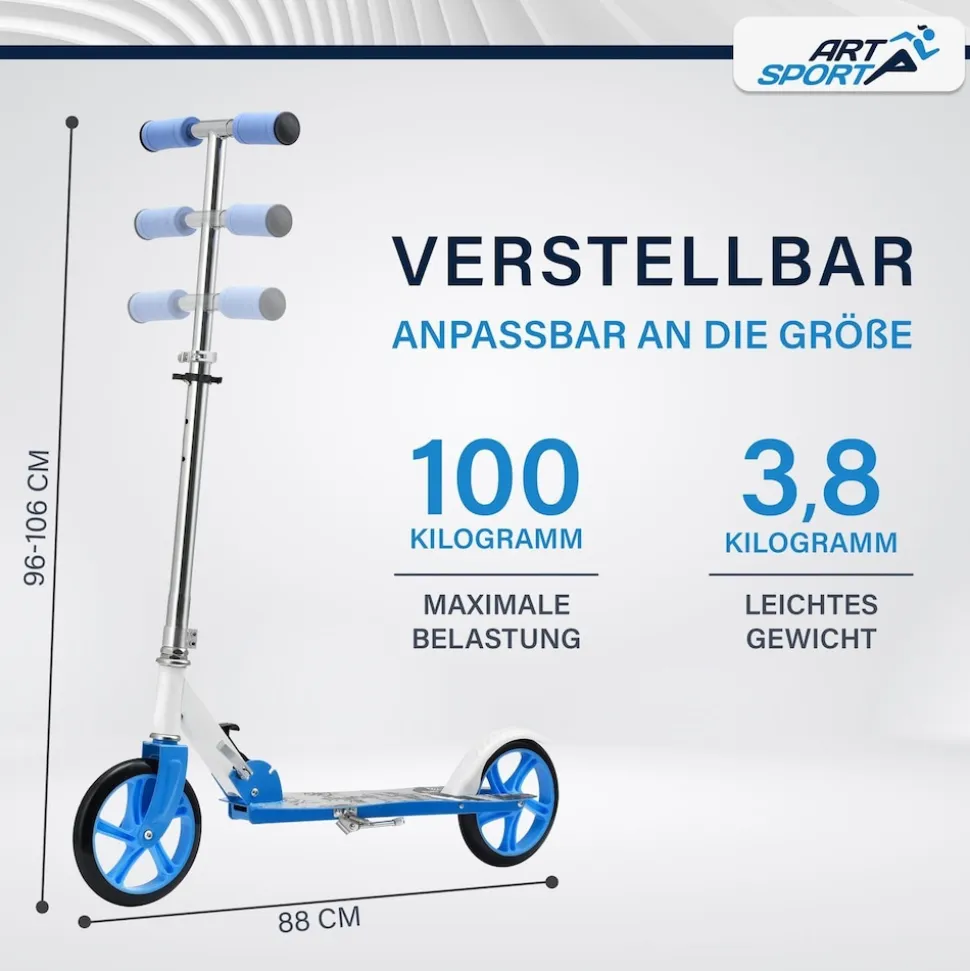 ArtSport Scooter Cityroller Graffity Big Wheel 205mm Räder klappbar höhenverstellbar - ab 3 Jahre