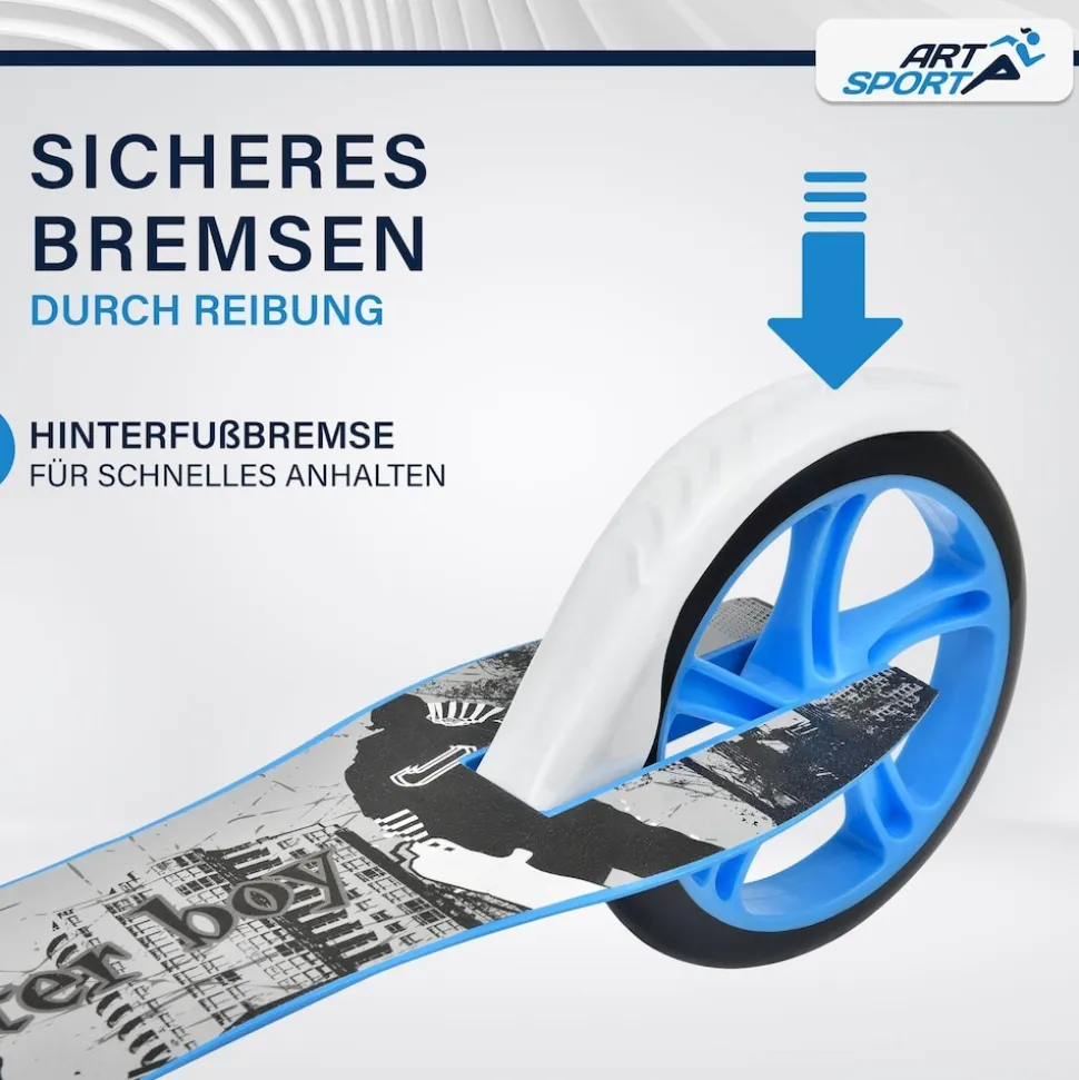 ArtSport Scooter Cityroller Graffity Big Wheel 205mm Räder klappbar höhenverstellbar - ab 3 Jahre