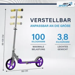 ArtSport Scooter Cityroller Graffity Big Wheel 205mm Räder klappbar höhenverstellbar - ab 3 Jahre