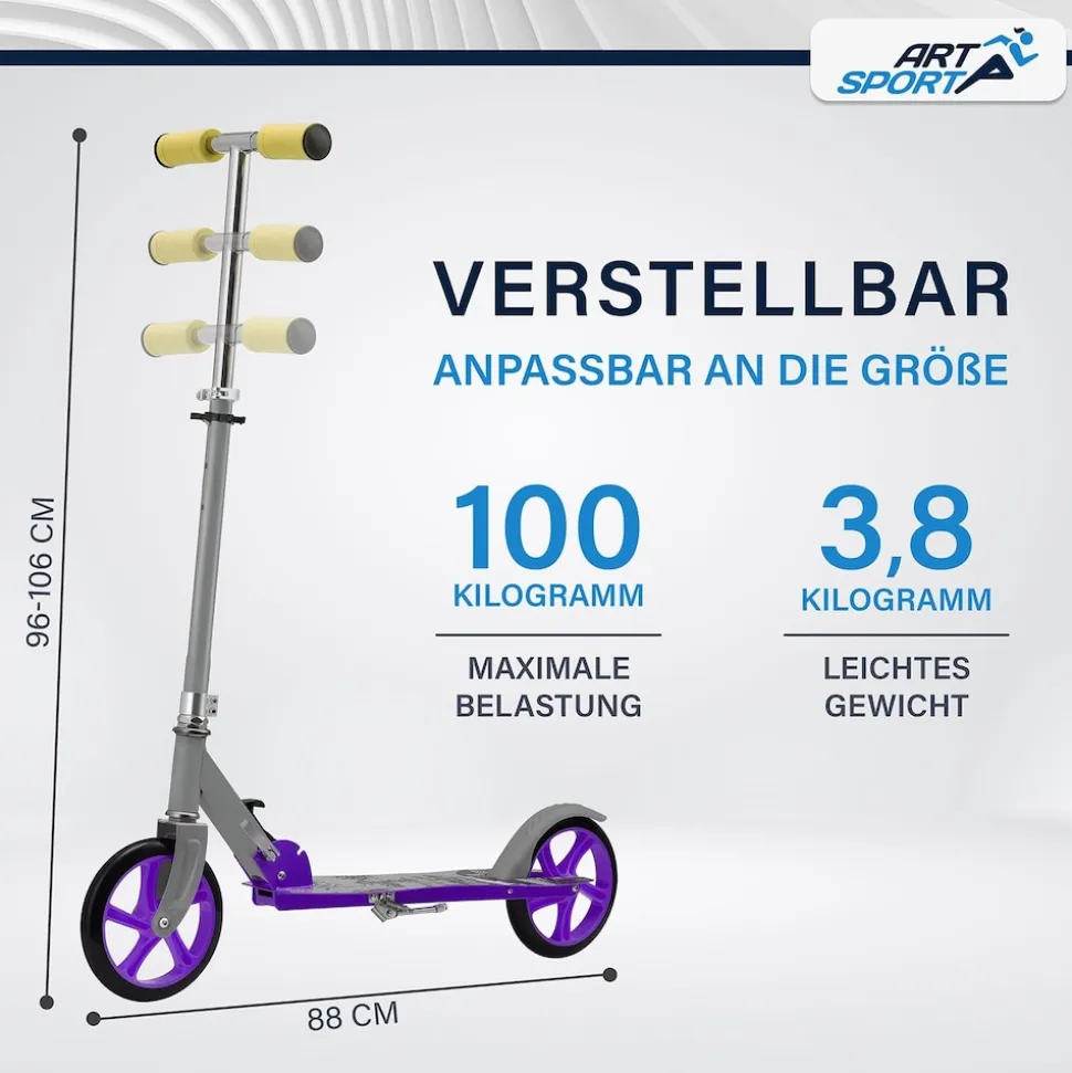 ArtSport Scooter Cityroller Graffity Big Wheel 205mm Räder klappbar höhenverstellbar - ab 3 Jahre