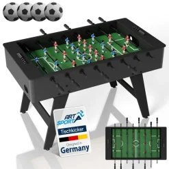 Artsport Tischkicker ProKick - MDF-Kickertisch mit Torzähler & Anti-Rutsch-Griffen – Schwarz