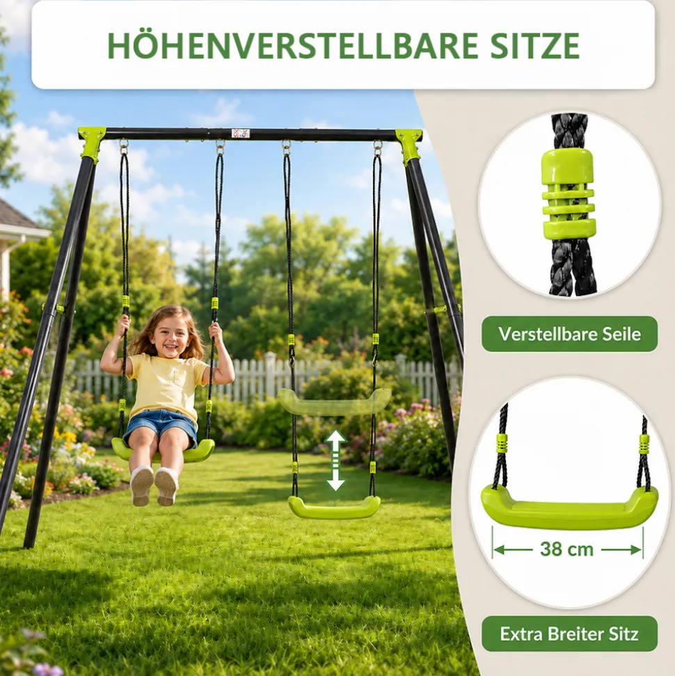 Baby Vivo Kinderschaukel / Schaukelgestell - Doppelschaukel bis 100 kg