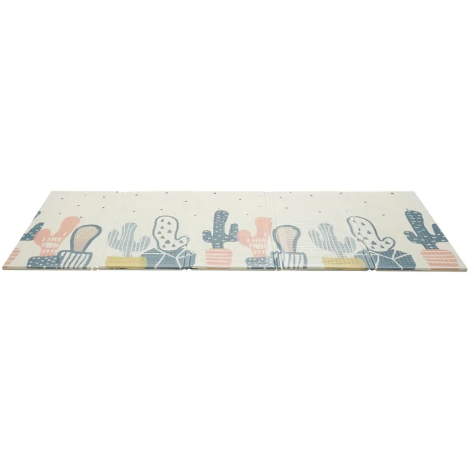 Baby Vivo Spielmatte / Spielteppich für Kinder doppelseitig mit Straße 200 x 180 cm - Kaktus