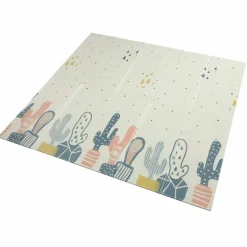 Baby Vivo Spielmatte / Spielteppich für Kinder doppelseitig mit Straße 200 x 180 cm - Kaktus