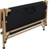 Bambus Campingbank MCW-Q40, Outdoorbank Picknickbank Gartenbank, klappbar Tragegriff Stoff/Textil 117cm ~ schwarz