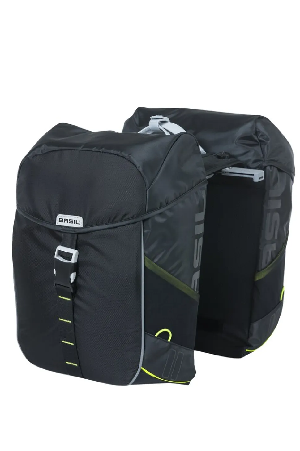 BASIL Fahrrad - Doppeltasche "Miles MIK 2.0", schwarz/lime