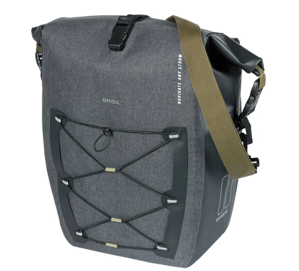 BASIL Gepäckträger-Tasche "Navigator Storm MIK Studs L", grau