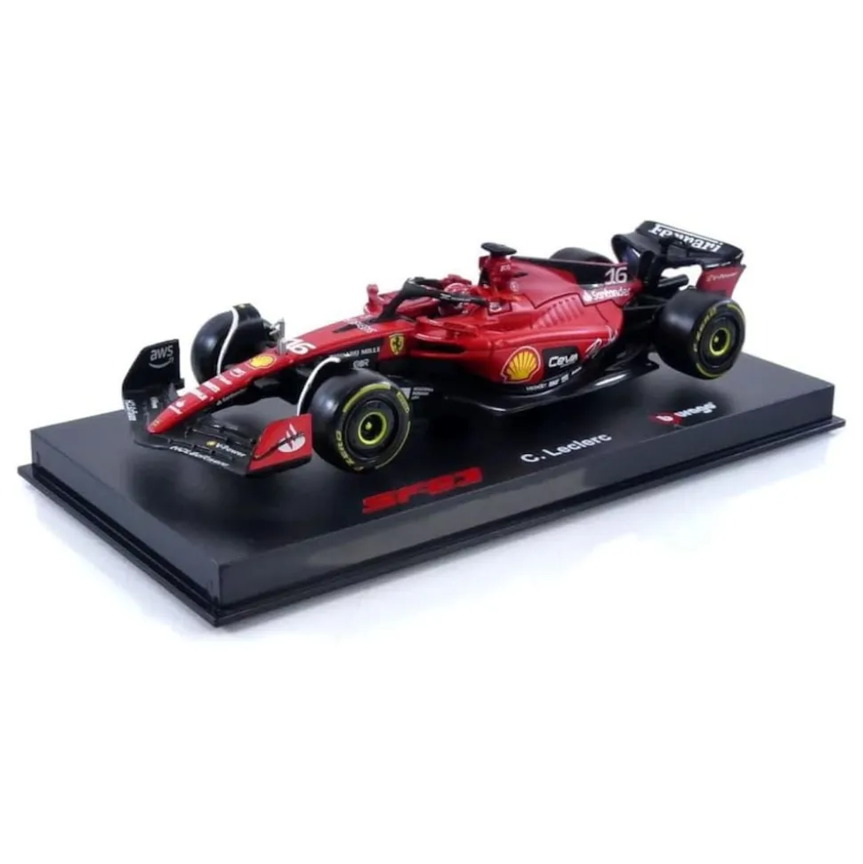 Bburago 18-36835L - Modellauto - F1 Ferrari SF-23 #16 Leclerc (mit Helm, Maßstab 1:43) Formel 1