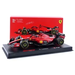 Bburago 18-36835L - Modellauto - F1 Ferrari SF-23 #16 Leclerc (mit Helm, Maßstab 1:43) Formel 1