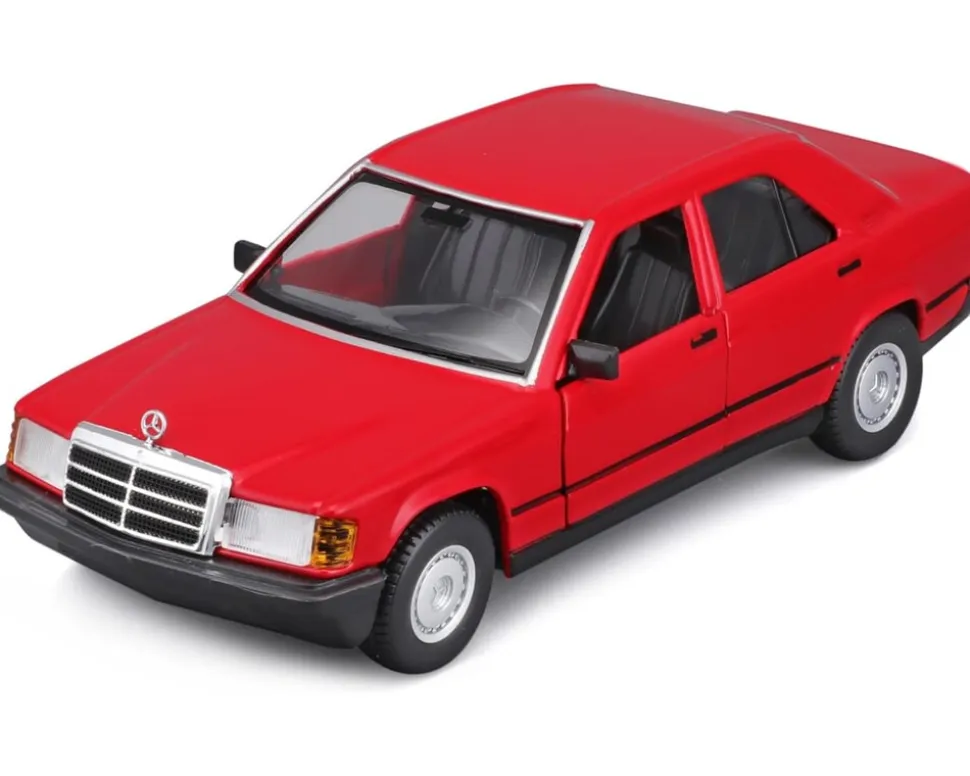 Bburago 18-21103 - Modellauto - Mercedes 190E ´87 (rot, Maßstab 1:24) Modell Auto