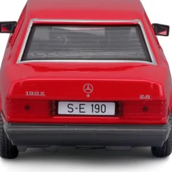Bburago 18-21103 - Modellauto - Mercedes 190E ´87 (rot, Maßstab 1:24) Modell Auto