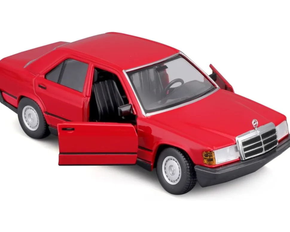 Bburago 18-21103 - Modellauto - Mercedes 190E ´87 (rot, Maßstab 1:24) Modell Auto
