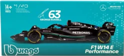 Bburago 18-38081R - Modellauto - F1 Mercedes AMG W14 '23 #63 Russel (mit Helm, Maßstab 1:43)