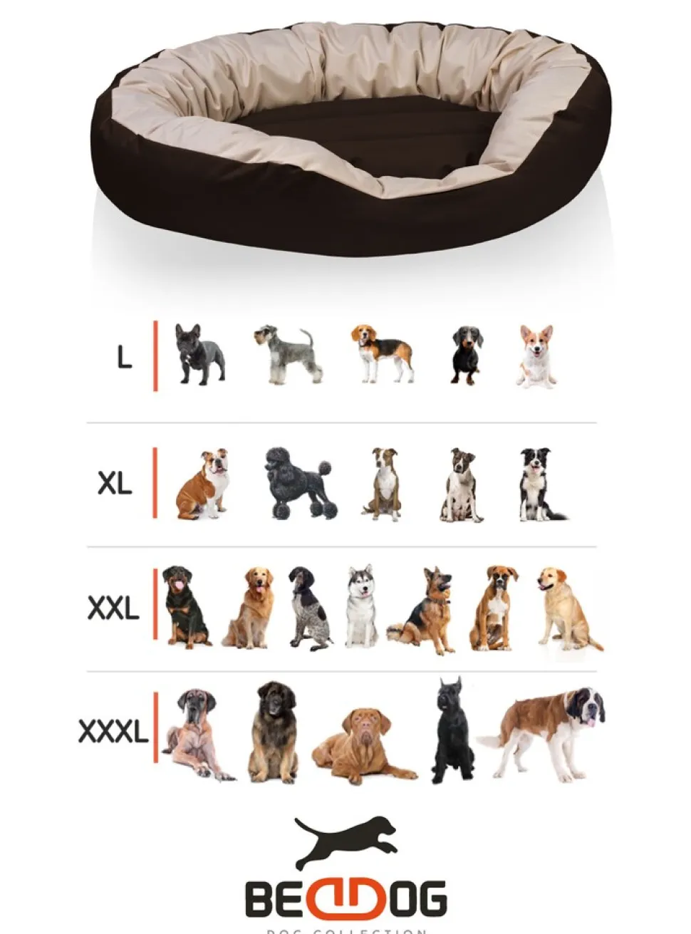 BedDog® Hundebett SUNNY 4in1 oder einfarbig, waschbar, mit Rand, Hundekissen