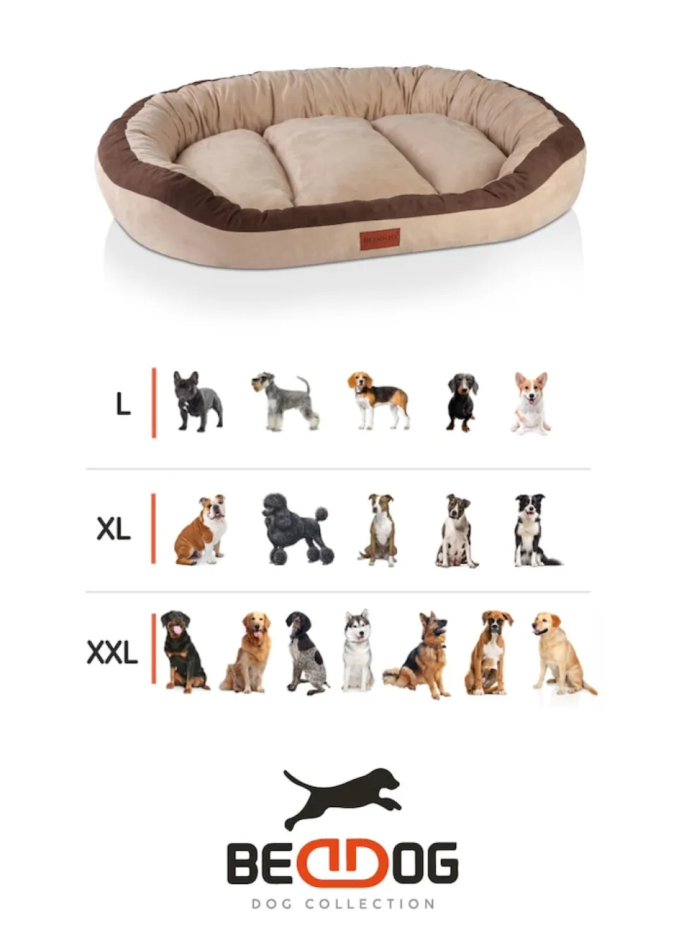 BedDog PRINS PREMIUM Hundebett aus strapazierfähigem Alicante-Gewebe