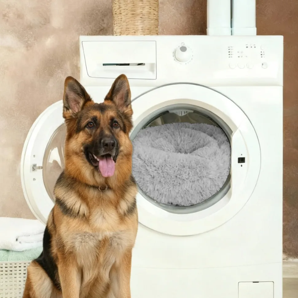 BENNO® Hundebett BALU Donut 60x60x16 cm, waschbar, rutschfest, Polyester, Polypropylen-Füllung, inkl. Kauknochen