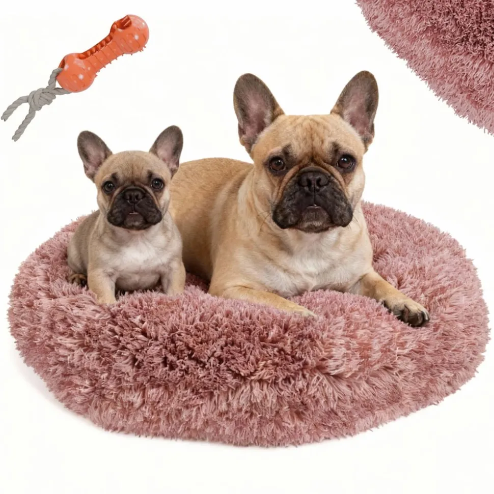 BENNO® Hundebett BALU Donut 50x50x16 cm, waschbar, rutschfest, Polyester, Polypropylen-Füllung, inkl. Kauknochen