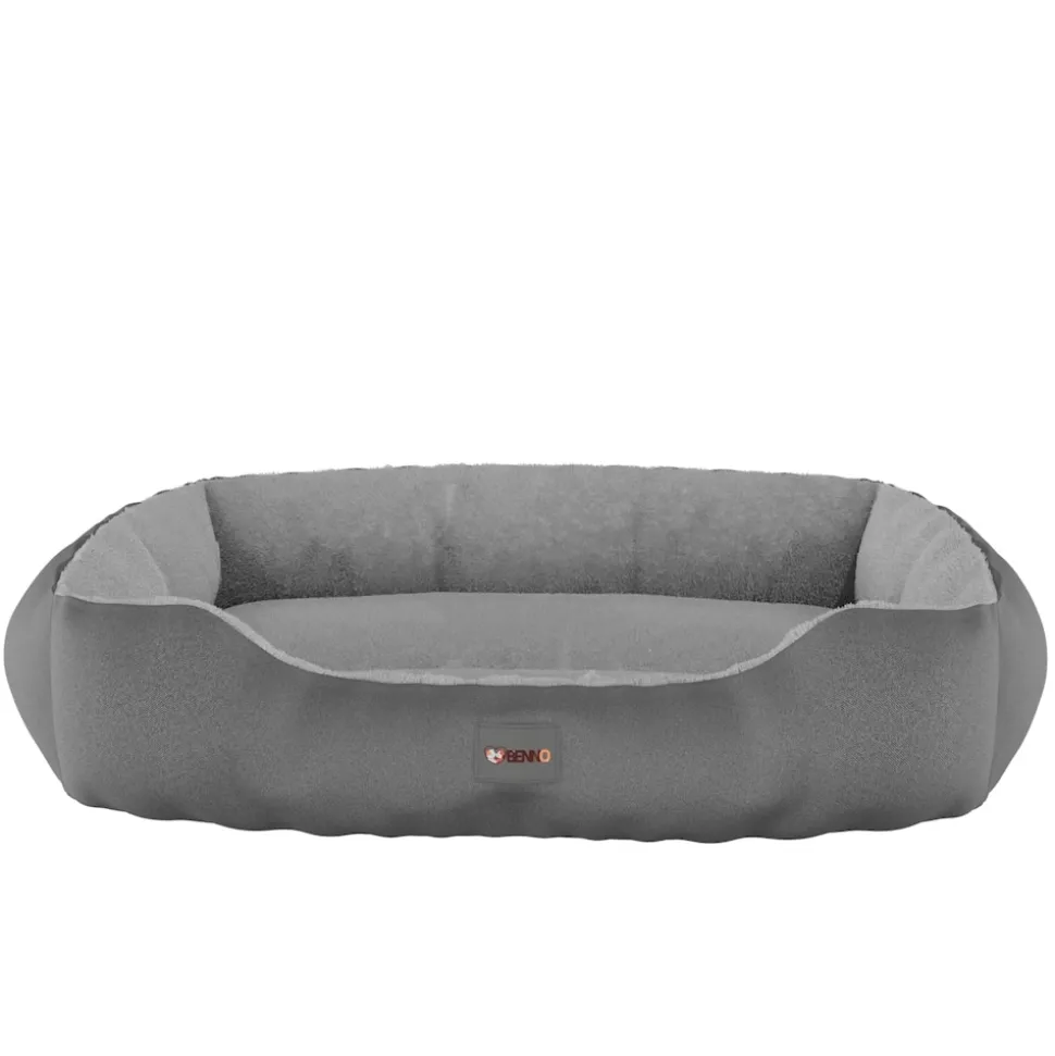 BENNO® Hundebett SAMMY 65x50x16 cm, quadratisch, Polyester, rutschfest, inkl. Kauknochen