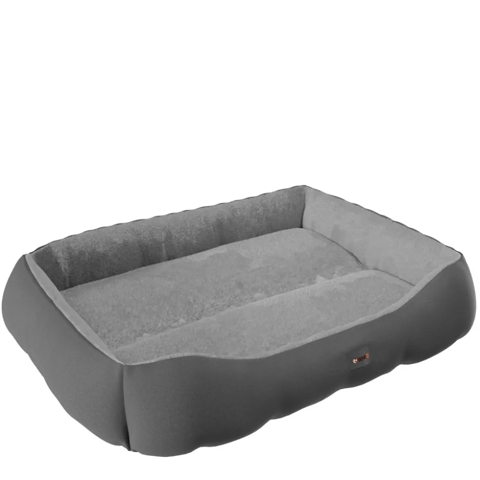 BENNO® Hundebett SAMMY 80x65x17 cm, quadratisch, Polyester, maschinenwaschbar, rutschfest, inkl. Kauknochen