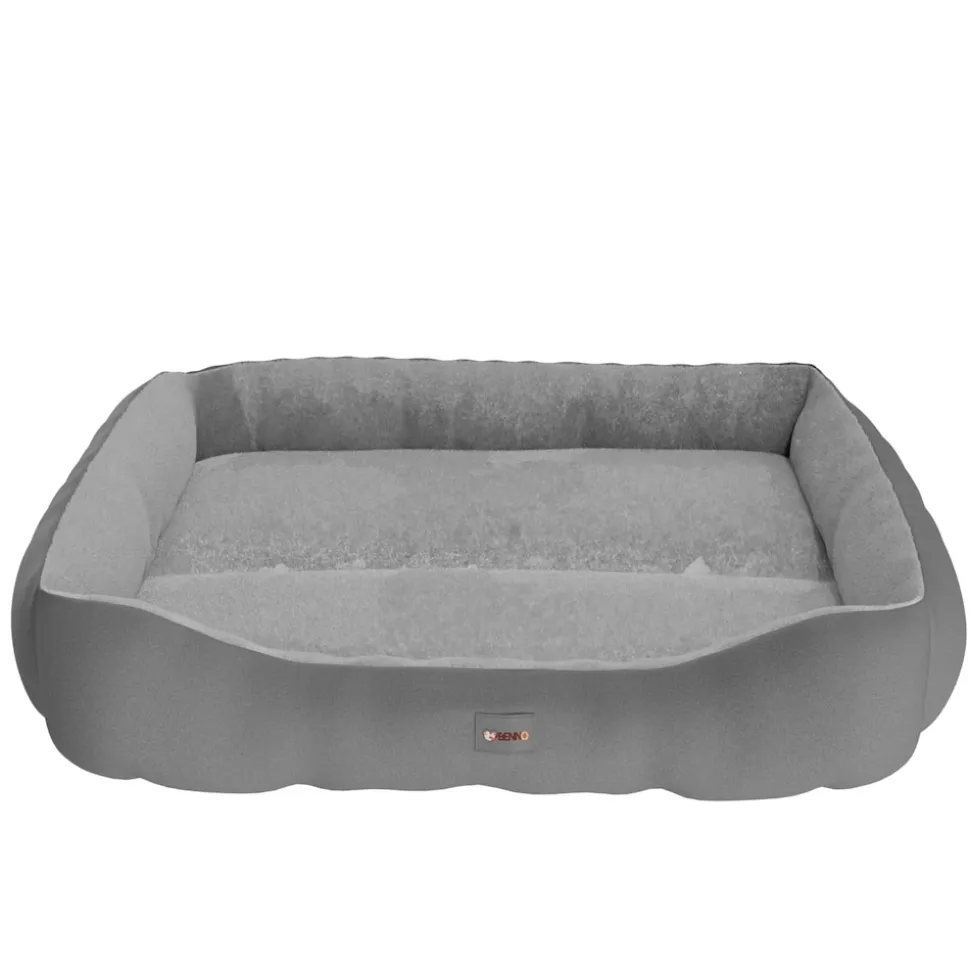 BENNO® Hundebett SAMMY 80x65x17 cm, quadratisch, Polyester, maschinenwaschbar, rutschfest, inkl. Kauknochen