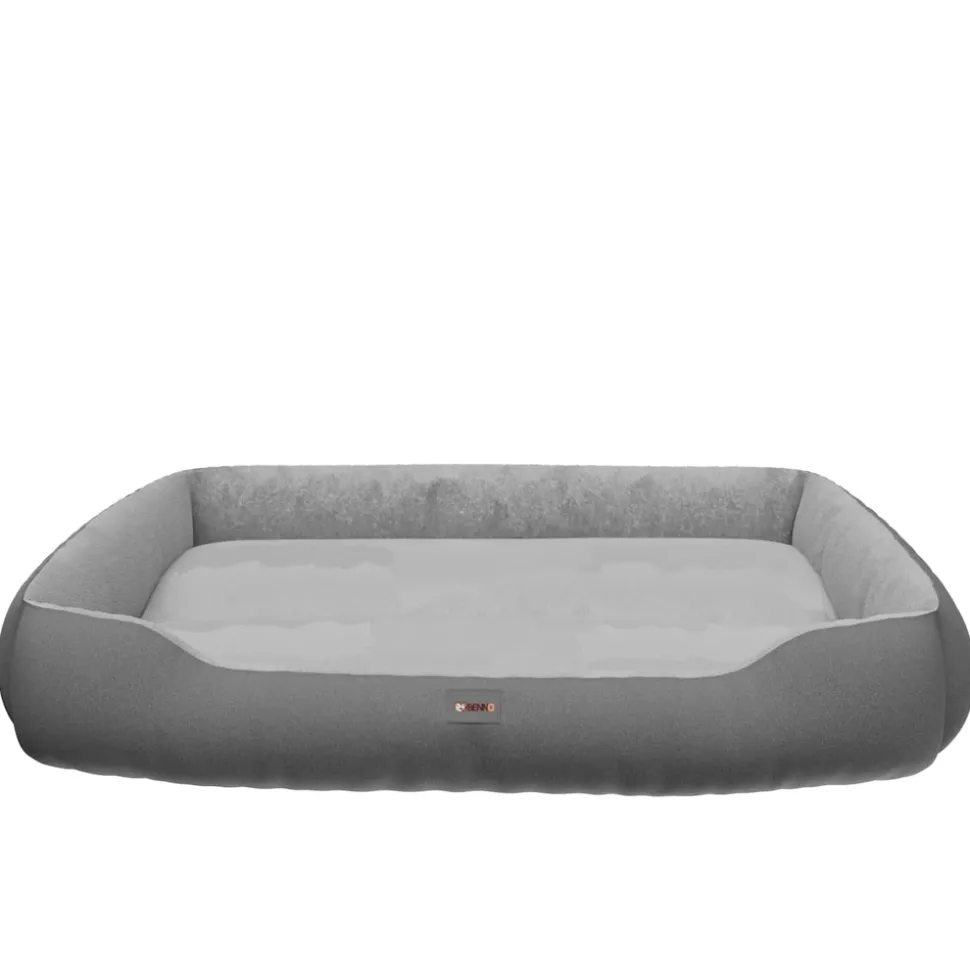 BENNO® Hundebett SAMMY 95x75x18 cm, quadratisch, Polyester, maschinenwaschbar, rutschfest, inkl. Kauknochen