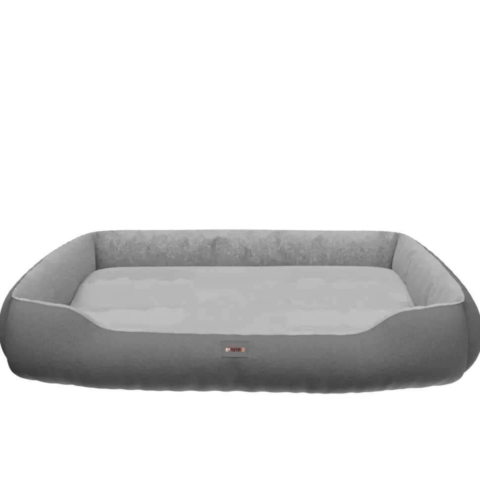 BENNO® Hundebett SAMMY 95x75x18 cm, quadratisch, Polyester, maschinenwaschbar, rutschfest, inkl. Kauknochen