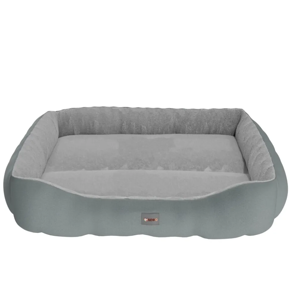 BENNO® Hundebett SAMMY 80x65x17 cm, quadratisch, Polyester, rutschfest, inkl. Kauknochen