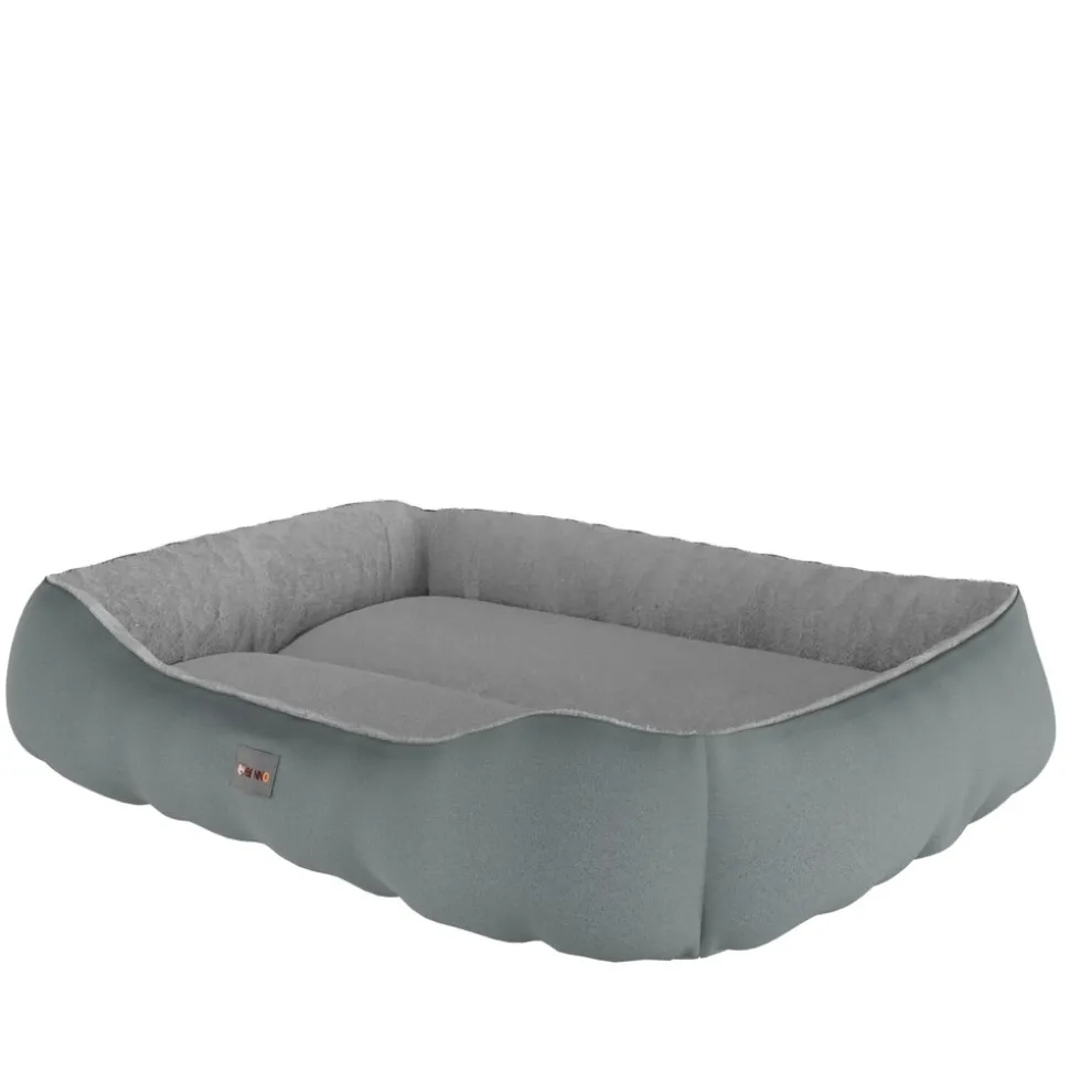 BENNO® Hundebett SAMMY 80x65x17 cm, quadratisch, Polyester, rutschfest, inkl. Kauknochen