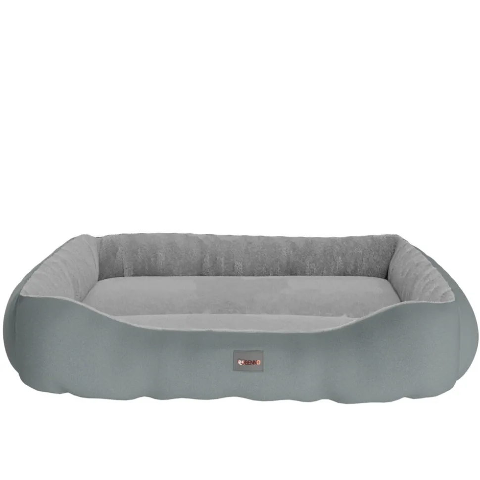 BENNO® Hundebett SAMMY 80x65x17 cm, quadratisch, Polyester, rutschfest, inkl. Kauknochen