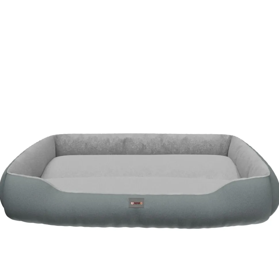 BENNO® Hundebett SAMMY 95x75x18 cm, quadratisch, Polyester, maschinenwaschbar, rutschfest, inkl. Kauknochen